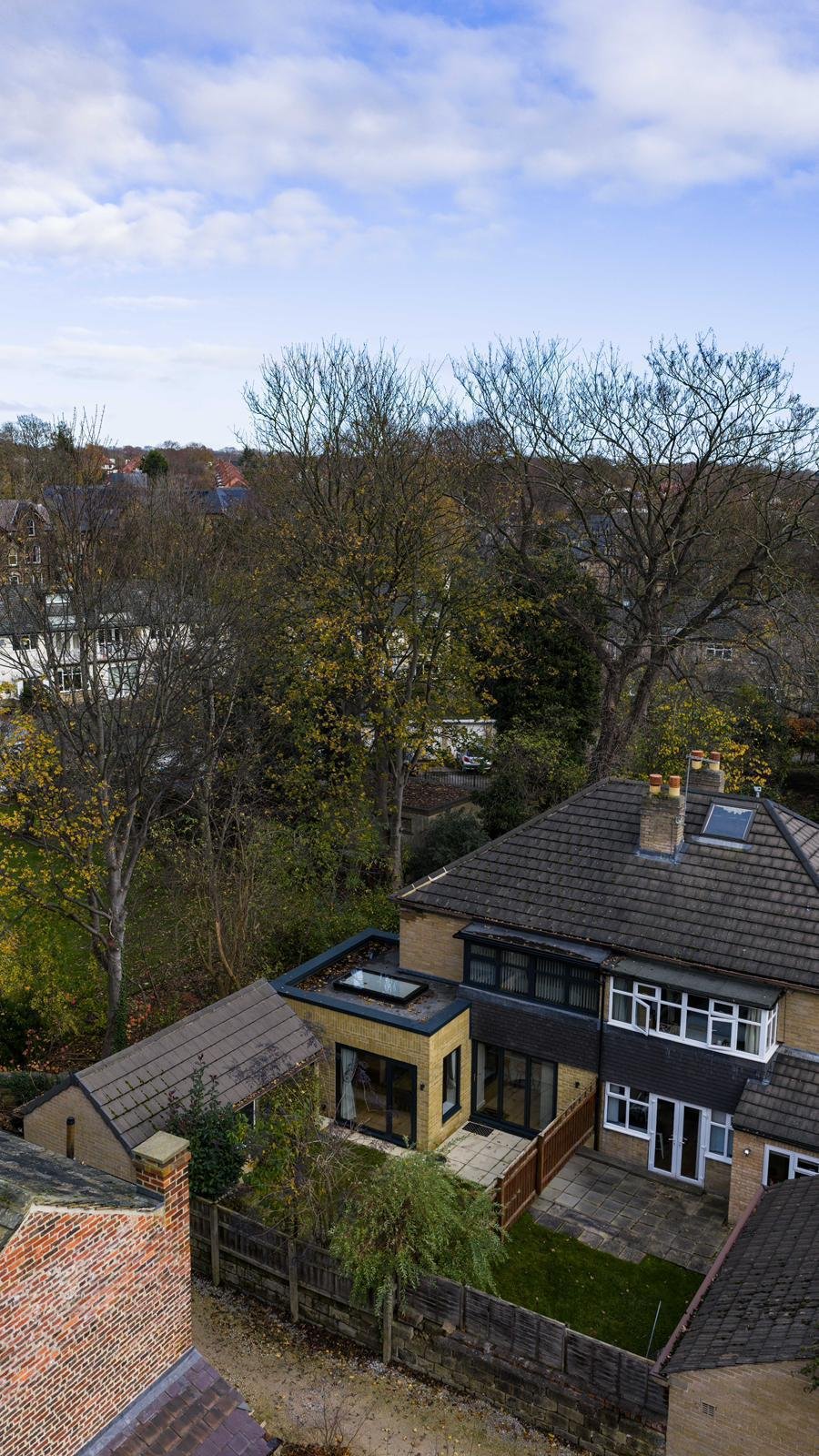 Aerial view of completed project